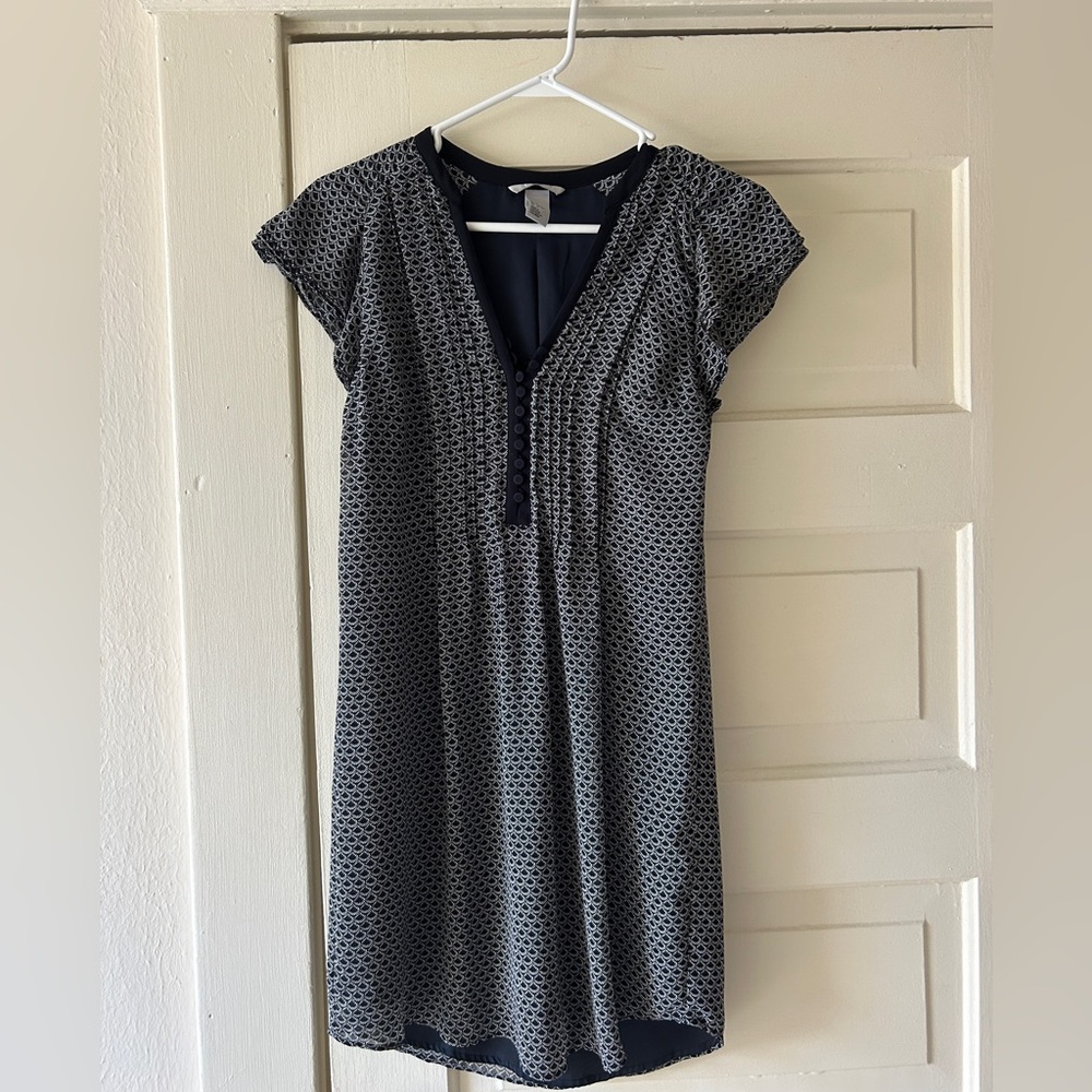 H&M navy blue pattered dress